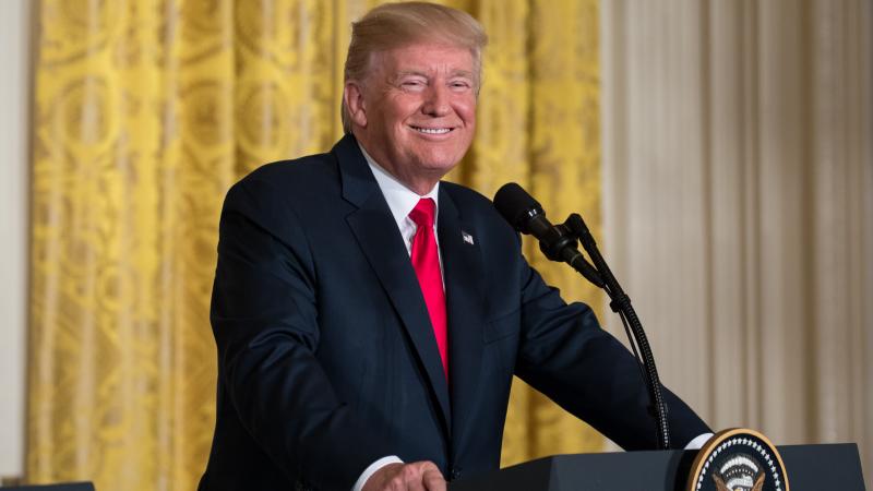 Trump speaking at WH